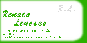 renato lencses business card