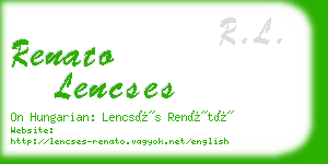 renato lencses business card
